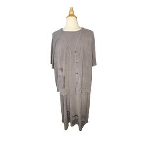 Vintage Country Wear Casuals Dress Set Boho Rayon Embroidered Plus Size 3X